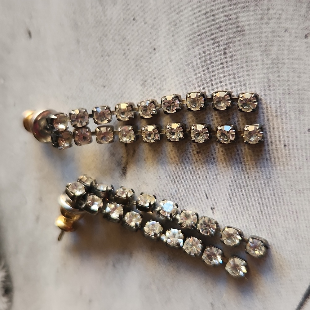 rhinestone drop earrings - Picture 1 of 7